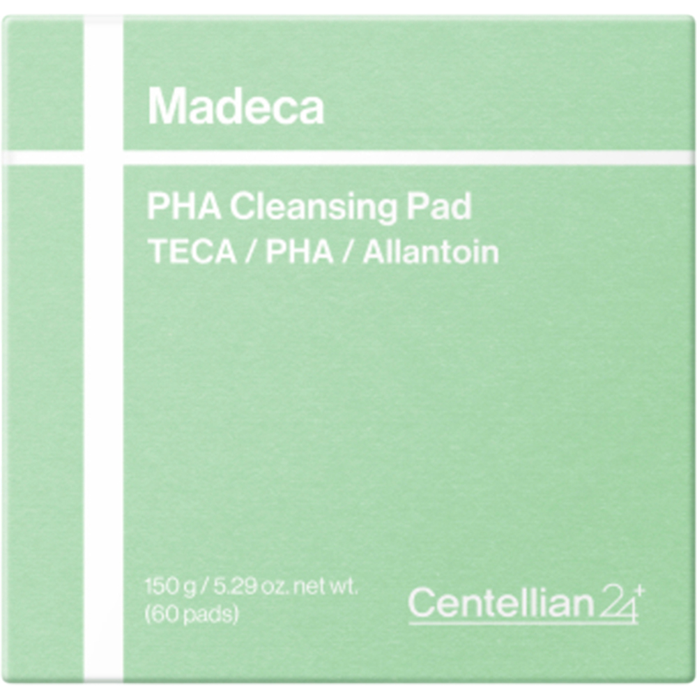 CENTELLIAN24 Madeca PHA Cleansing Pad - dischete demachiante formulate cu Centella Asiatica (TECA) si PHA (Gluconolactona), care contribuie la indepartarea machiajului, impuritatilor si excesului de sebum si la metinerea aspectului proaspat si uniform al pielii - 60 buc