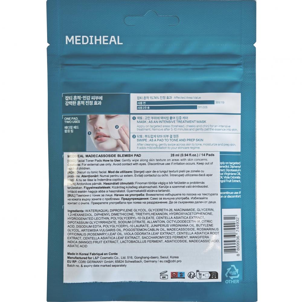 Madecassoside Blemish Pad Toner de fata dischete 14 buc