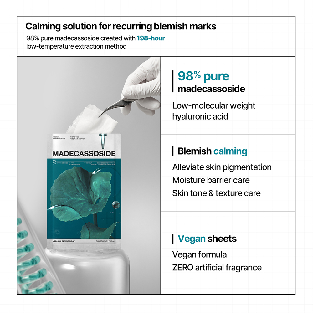 Madecassoside Essential Sheet Mask Blemish Repair Masca de fata 24 ml