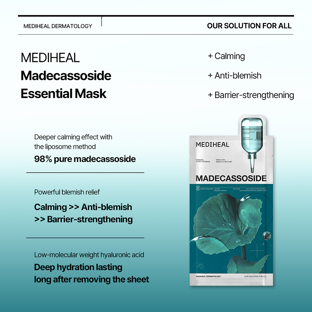 Madecassoside Essential Sheet Mask Blemish Repair Masca de fata 24 ml