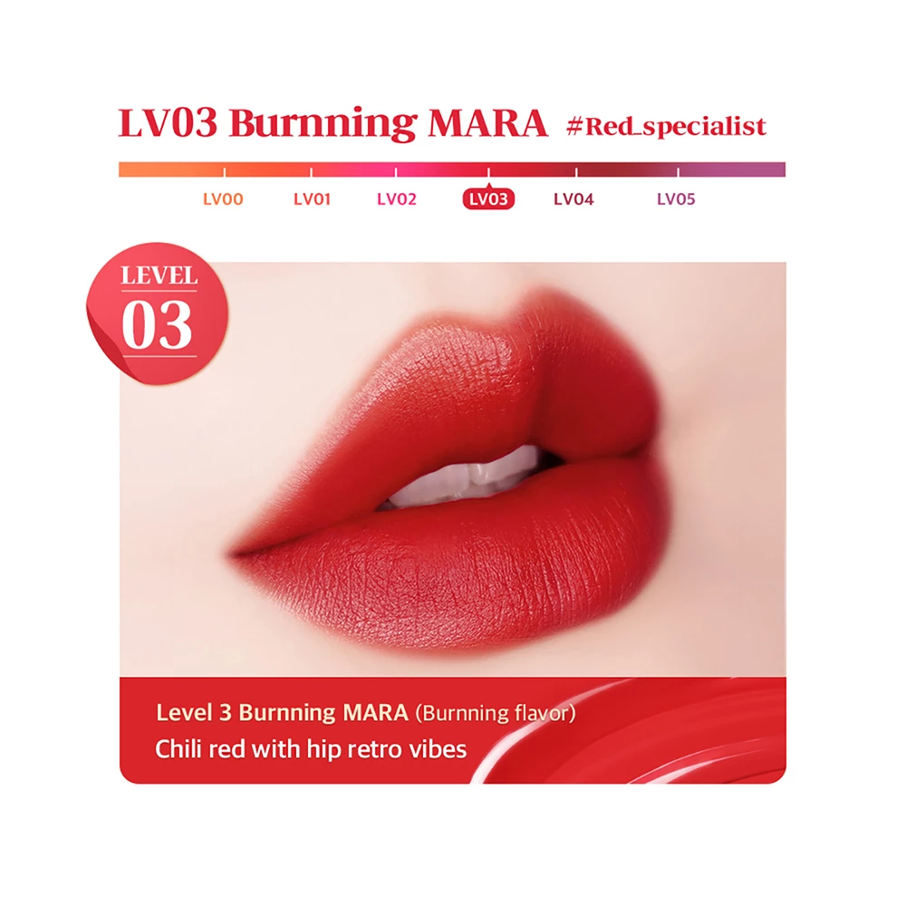 BLACK ROUGE Mara Hot Water Tint Nuantator pentru buze LV03 Burning Mara - Culoare intensa si efect plumping, rezistent la transfer, 5g