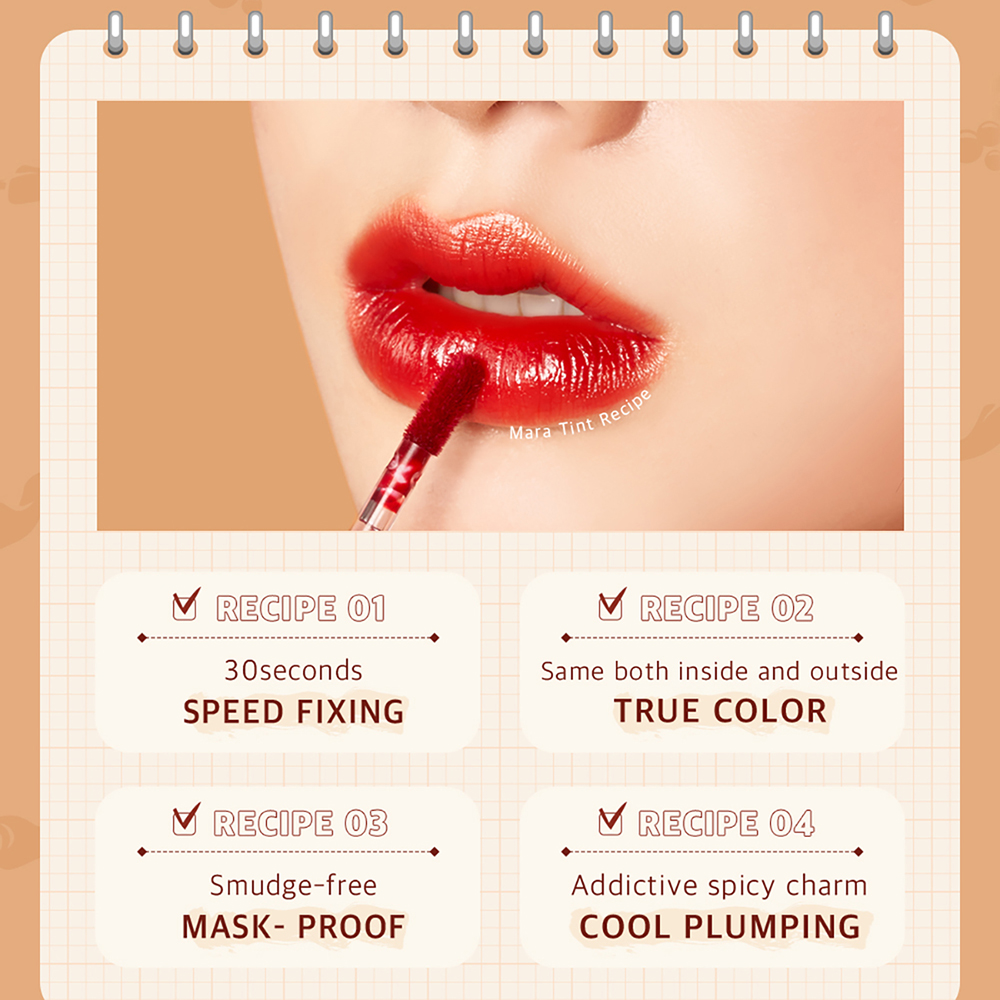 BLACK ROUGE Mara Hot Water Tint - nuantator pentru buze lichid, creat pentru a oferi buzelor o culoare intensa si de lunga durata, cu efect de plumping si racorire, cu fixare rapida in 30 de secunde si rezistent la transfer - 4.5 gr - LV05 Panic Mara