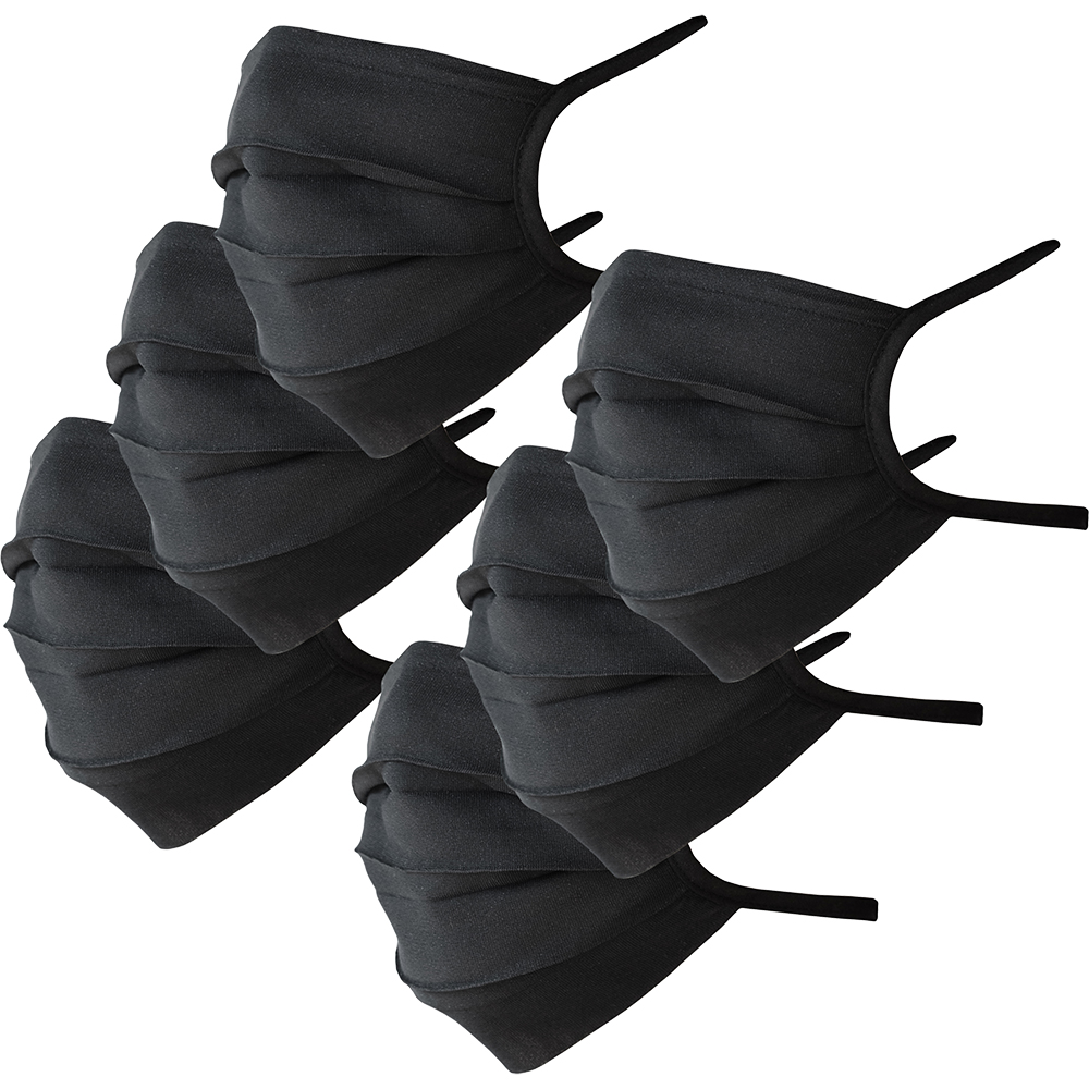 Masca de protectie din tesatura cu prindere snur,  set 6 bucati neagra