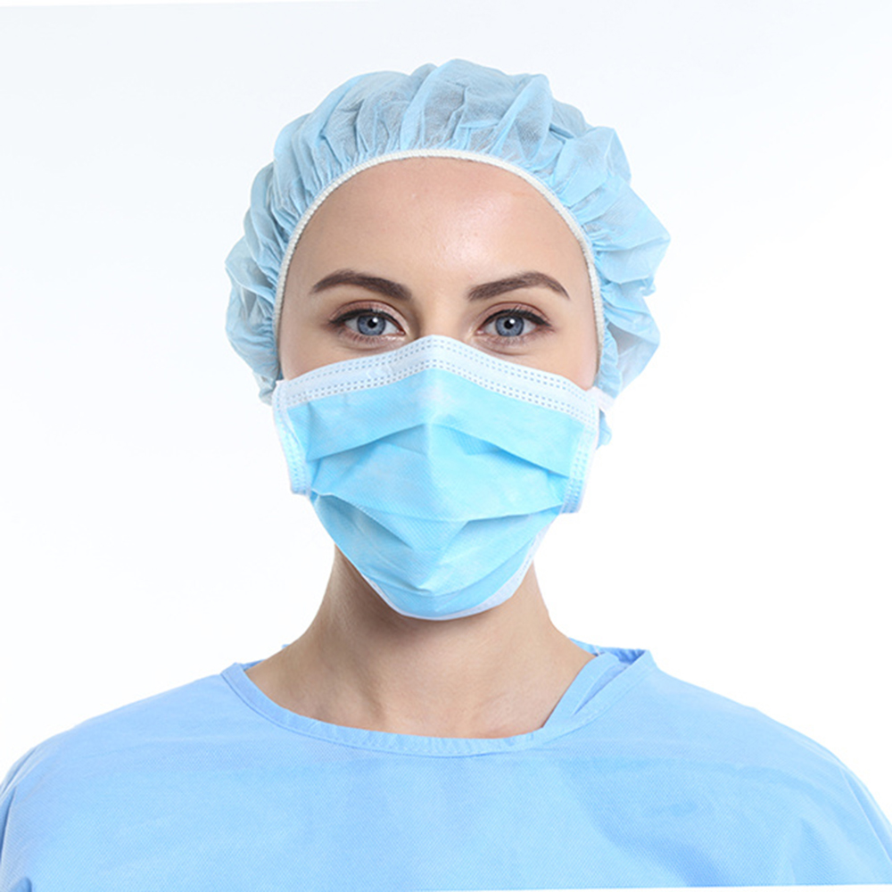 Masca faciala medicala chirurgicala pentru adulti cu 3 straturi de protectie, set 50 buc, EN14683 tip II, eficienta ≥ 98%