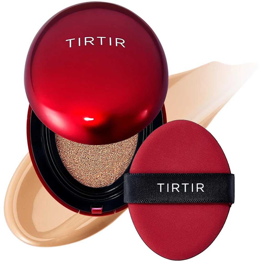 TIRTIR Mask Fit Red Cushion Fond de Ten Compact 27C Cool Beige - acoperire ridicata si finisaj satinat de pana la 72 de ore, 18g