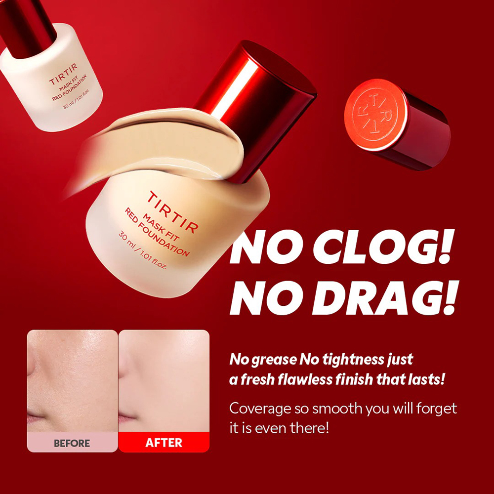 TIRTIR Mask Fit Red Foundation fond de ten 21N Ivory - luminozitate si rezistenta, 30 ml