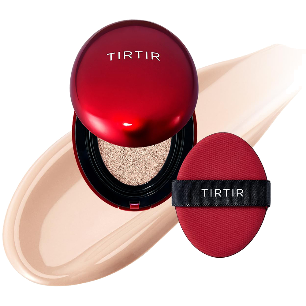 TIRTIR Mask Fit Red Mini Cushion SPF 40 – Fond de Ten Compact cu Protecție Solară, Nuanța 17C Porcelain, 4.5 gr