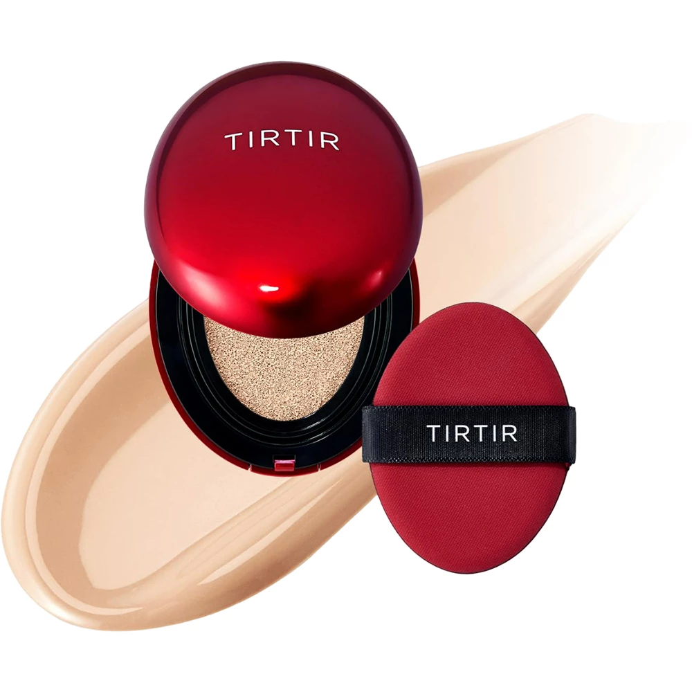 TIRTIR Mask Fit Red Cushion Fond de Ten Compact 21C Cool Ivory - acoperire ridicata si finisaj satinat de pana la 72 de ore, 4,5 g