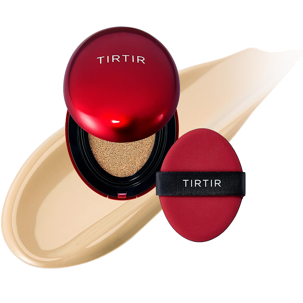 TIRTIR Mask Fit Red Mini Cushion SPF 40 – Fond de Ten Compact cu Protecție Solară, Nuanța 24W Soft Beige, 4.5 gr