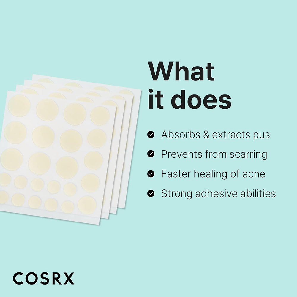 COSRX Master Patch Original Fit, 24 buc - plasturi formulati cu hidrocoloid, care contribuie la absorbirea sebumului si impuritatilor si la mentinerea unei bariere protectoare pentru zona cu imperfectiuni