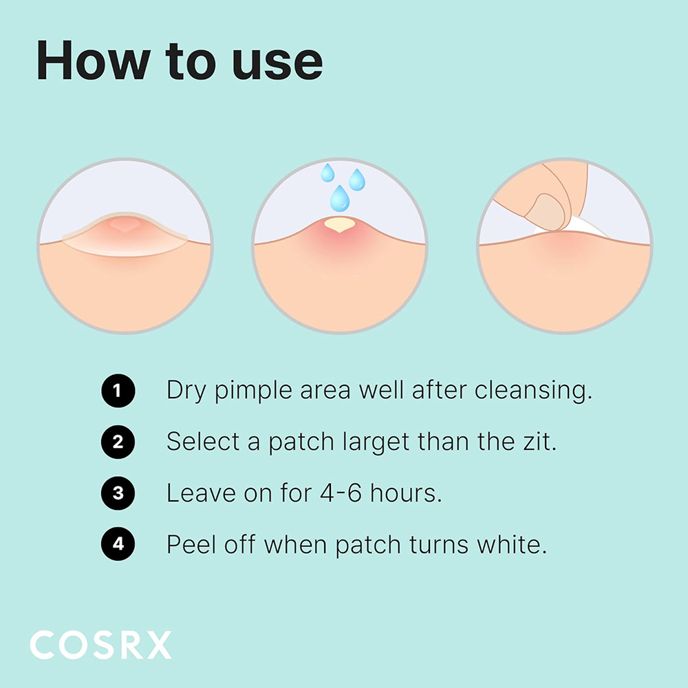 COSRX Master Patch Original Fit, 24 buc - plasturi formulati cu hidrocoloid, care contribuie la absorbirea sebumului si impuritatilor si la mentinerea unei bariere protectoare pentru zona cu imperfectiuni