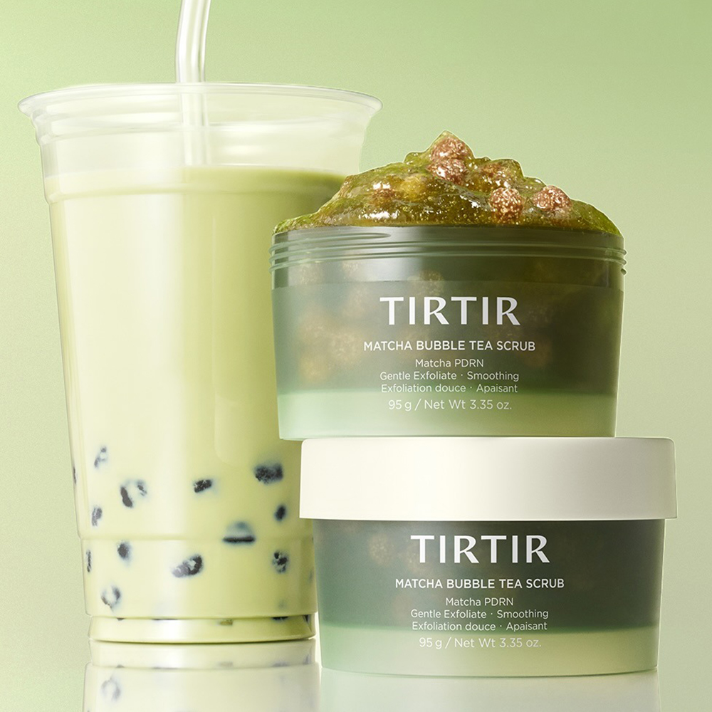 TIRTIR Matcha Bubble Tea Scrub, 95gr - exfoliant formulat cu acid salicilic si gluconolactona, care contribuie la exfolierea delicata si la ingrijirea zonelor cu exces de sebum sau aspect aspru