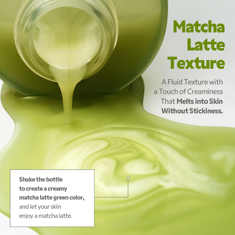 TIRTIR Matcha Dual Serum, 50 ml - ser de fata formulat cu niacinamida si extract de ceai verde, care contribuie la calmarea aspectului de roseata si la uniformizarea tonului si la metinerea luminozitatii naturale a tenului