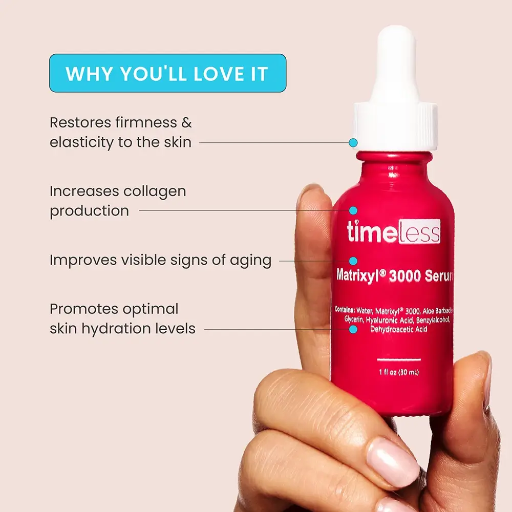 TIMELESS SKIN CARE Matrixyl 3000 Ser pentru fata Anti-imbatranire - Fermitate si Hidratare Intensiva, 30 ml