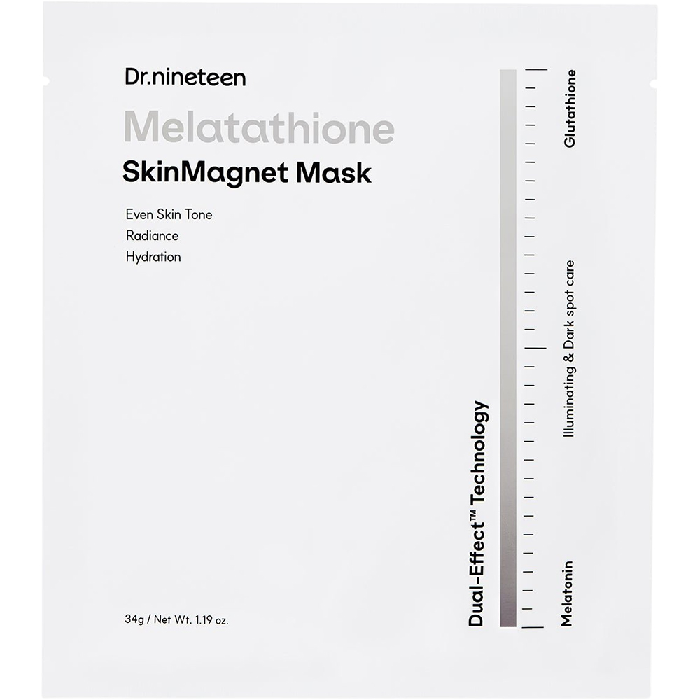 DR.NINETEEN Melatathione Skin Magnet Mask 34 gr - Masca de fata formulata cu melatonina si glutation, care contribuie la uniformizarea nuantei pielii si la metinerea hidratarii