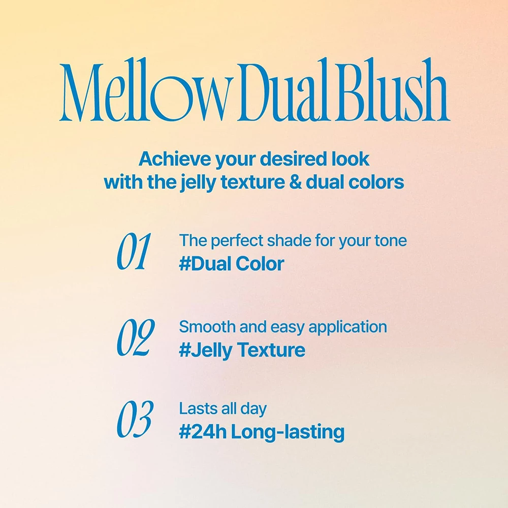 FWEE Mellow Dual Blusher Fard de Obraz ND01 Lazy Tempo - Blush 2 Nuante pentru Stralucire Naturala si Rezistenta Lunga Durata, 7.2 gr
