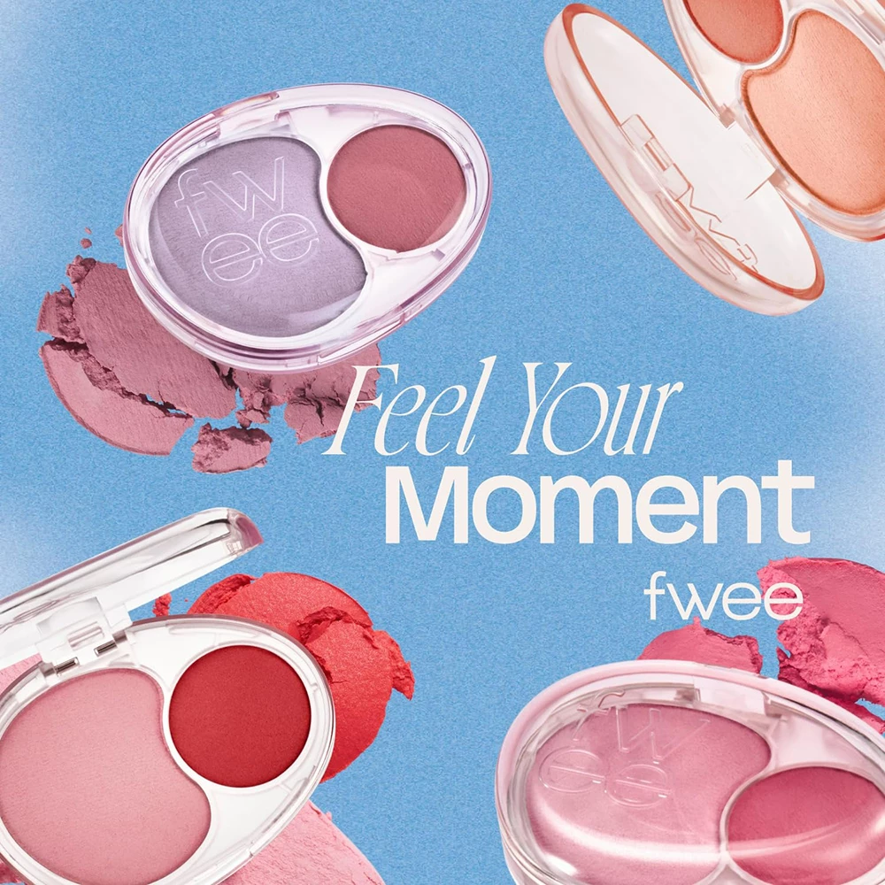 FWEE Mellow Dual Blusher Fard de Obraz ND01 Lazy Tempo - Blush 2 Nuante pentru Stralucire Naturala si Rezistenta Lunga Durata, 7.2 gr