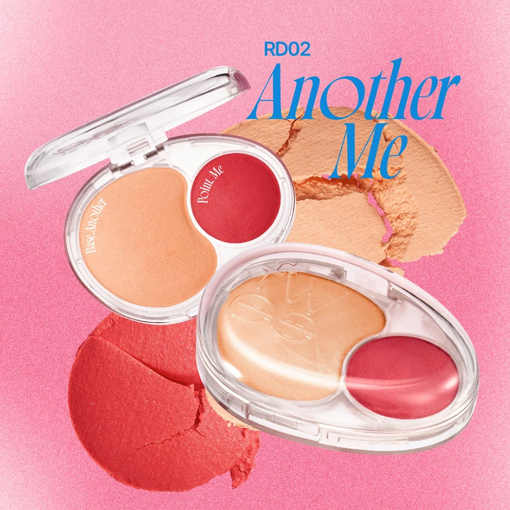 FWEE Mellow Dual Blusher Fard de obraz RD02 Another me - Blush hidratant duo pentru stralucire naturala si rezistenta lunga durata, 7.2 gr