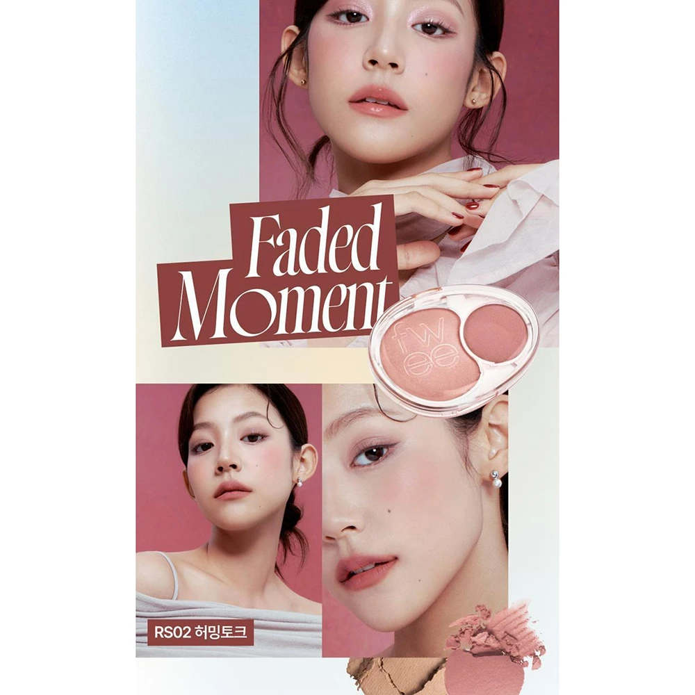 FWEE Mellow Dual Blusher Fard de Obraz RS02 Humming Talk - Blush Dual Hidratant si Rezistent, pentru Culoare Naturala si Stralucire, 7.2 gr