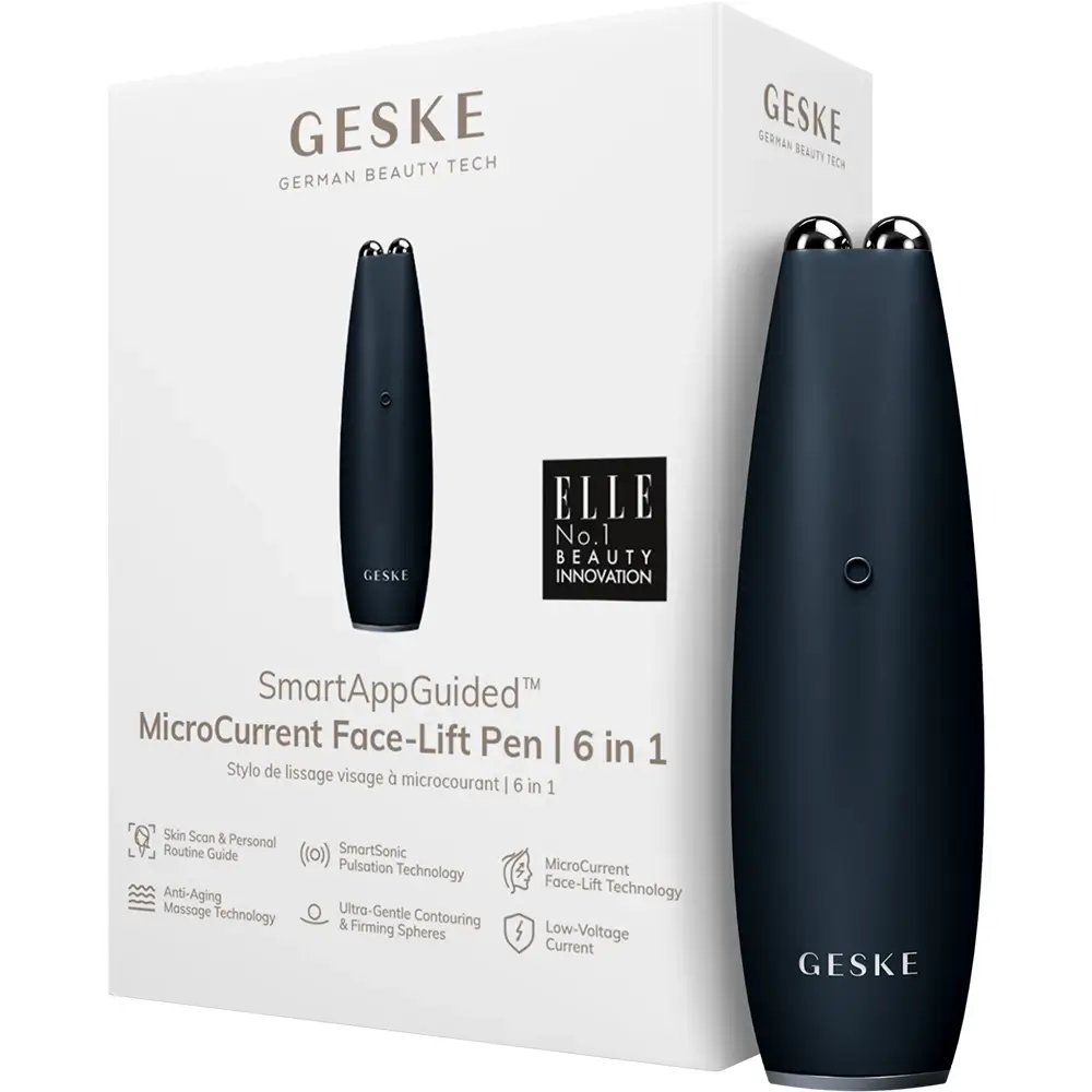 GESKE SmartAppGuided Stilou Microcurent pentru Lifting Facial Negru - Netezire Riduri si Fermitate Instantanee, 50g