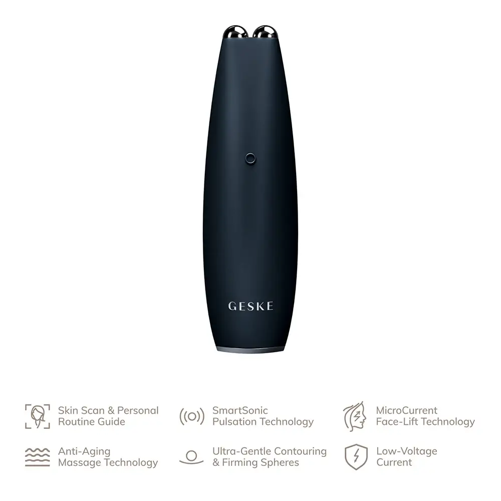 GESKE SmartAppGuided Stilou Microcurent pentru Lifting Facial Negru - Netezire Riduri si Fermitate Instantanee, 50g