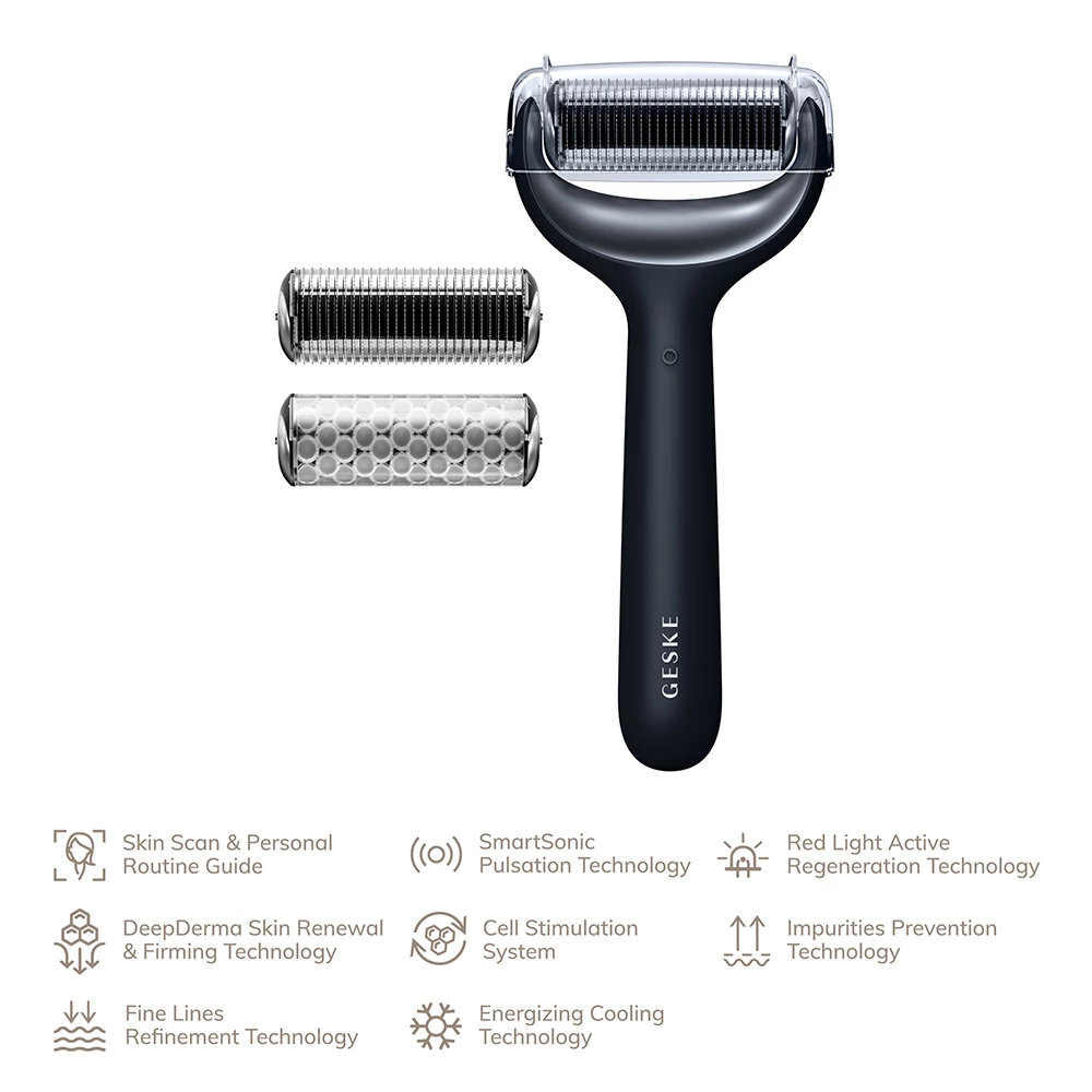 GESKE SmartAppGuided Rola Dermatologica Micro-ace Fata si Corp Black - Fermitate si Stralucire Profesionala, 8 in 1