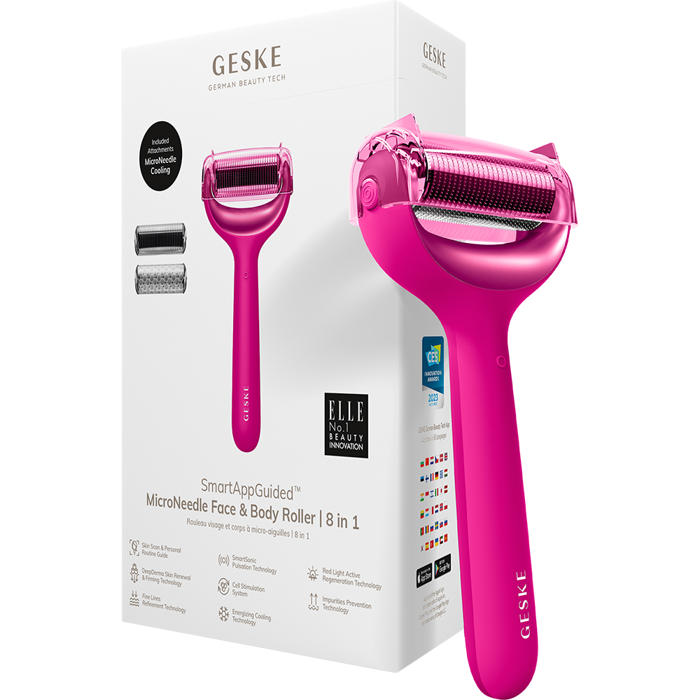 MicroNeedle Face and Body Roller 8 in 1  Magenta