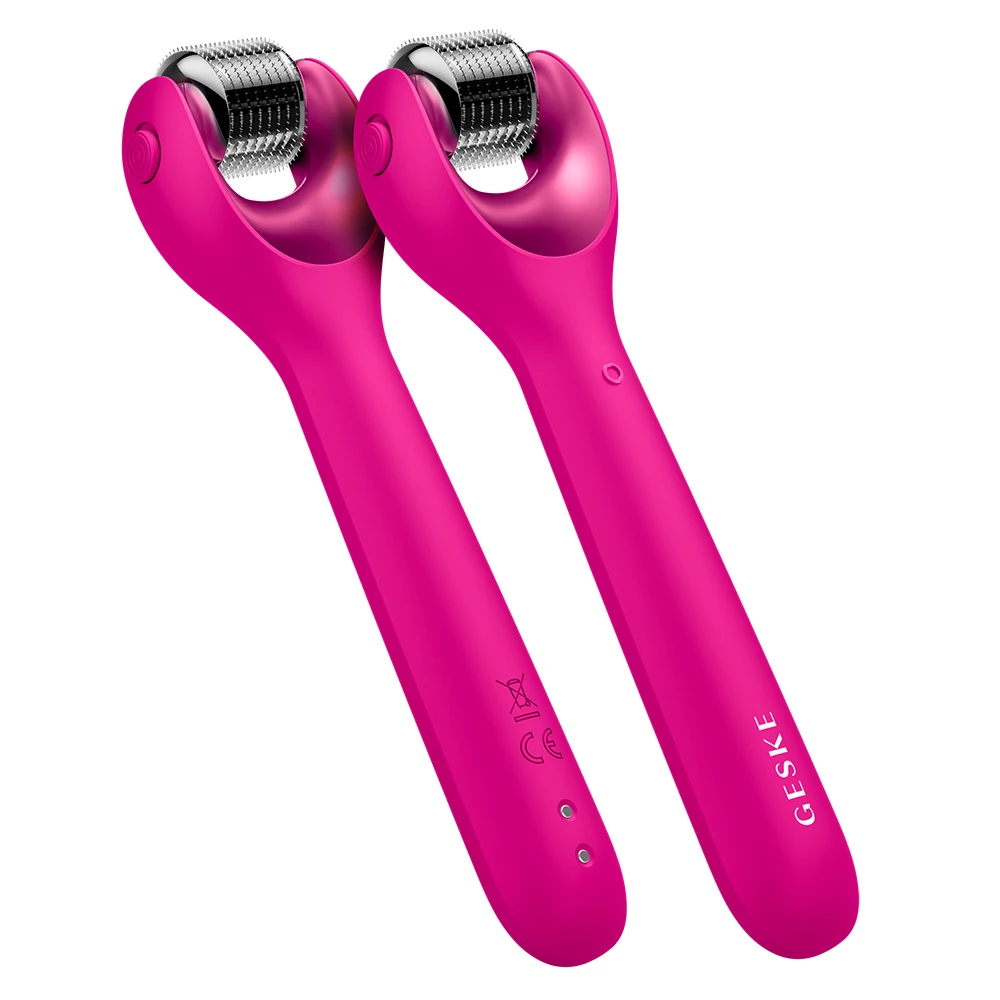 GESKE German Beauty Tech Derma Roller pentru Fata 9 in 1 Magenta - Microneedling, Stralucire si Fermitate, 1 buc
