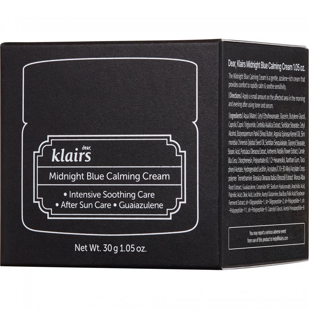 Dear Klairs Midnight Blue Crema de Fata Calmanta 30 ml - Efect Calmanti si Regenerare Piele Sensibila, 30 ml