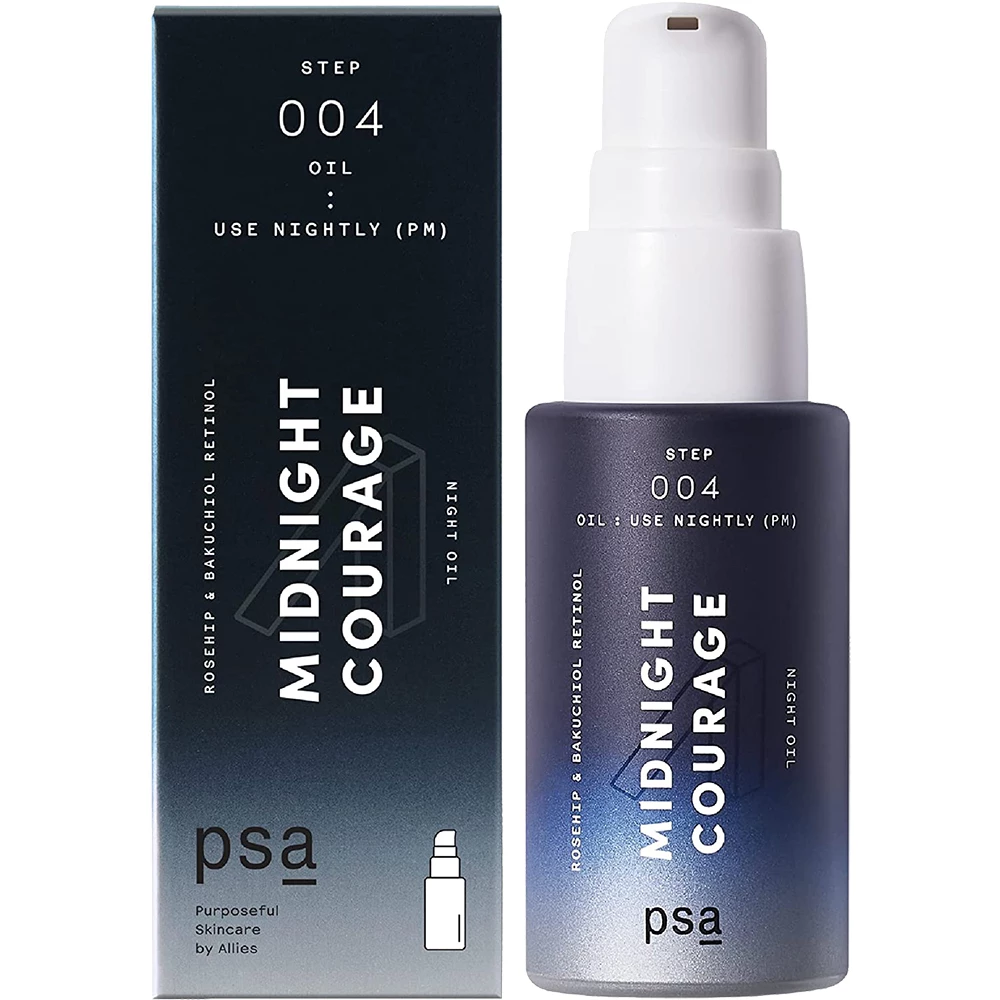 Midnight Courage Ulei de fata de noapte cu retinoid, bakuchiol si ulei de macese 15 ml