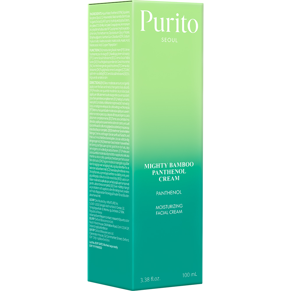 PURITO Mighty Bamboo Panthenol Cream - crema de fata formulata cu panthenol si squalane, care contribuie la hidratarea pielii si la mentinerea confortului cutanat - 100 ml