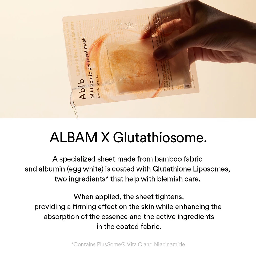ABIB Mild Acidic ph Sheet Mask Glutathiosome Fit masca de fata - luminozitate si hidratare, 30 ml