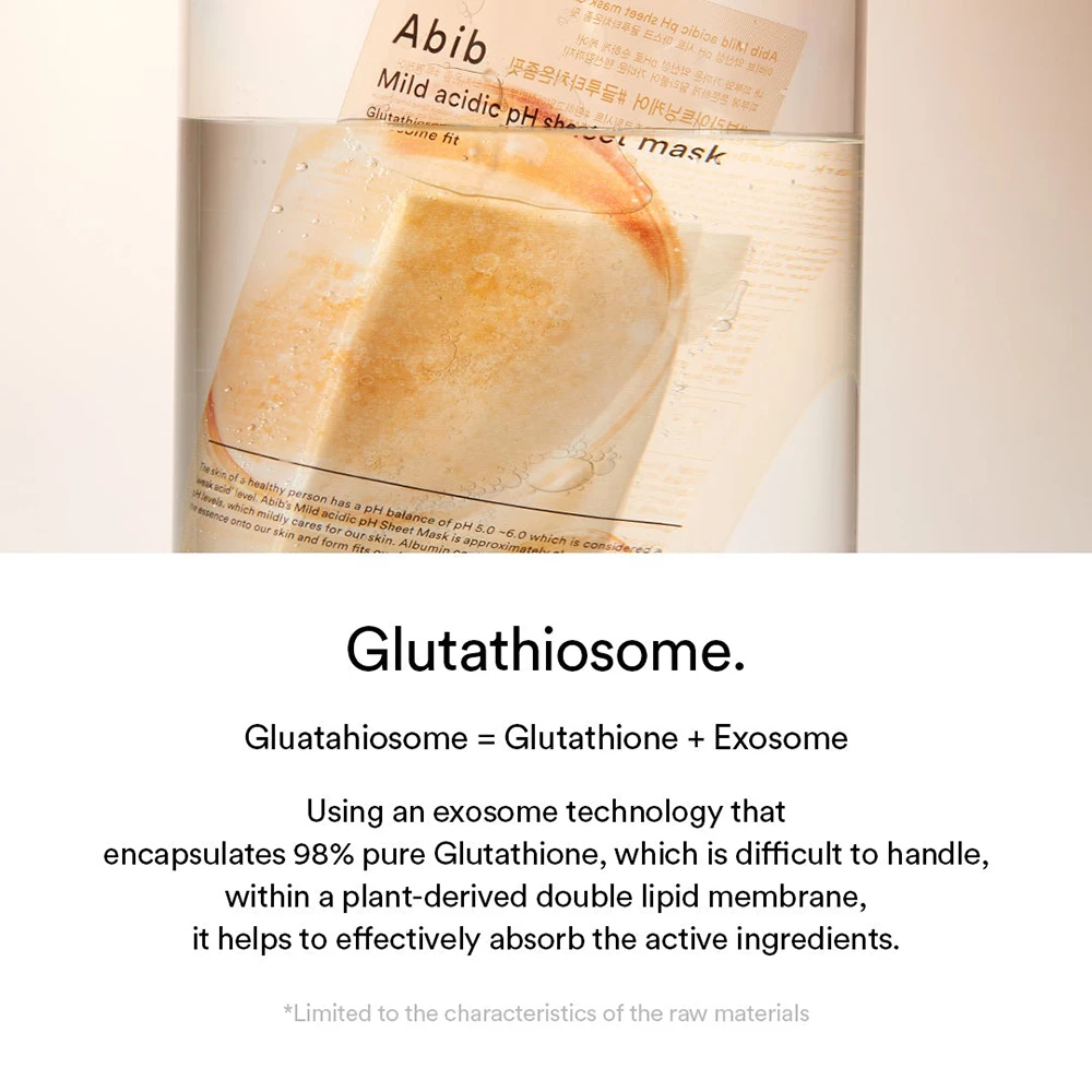 ABIB Mild Acidic ph Sheet Mask Glutathiosome Fit masca de fata - luminozitate si hidratare, 30 ml