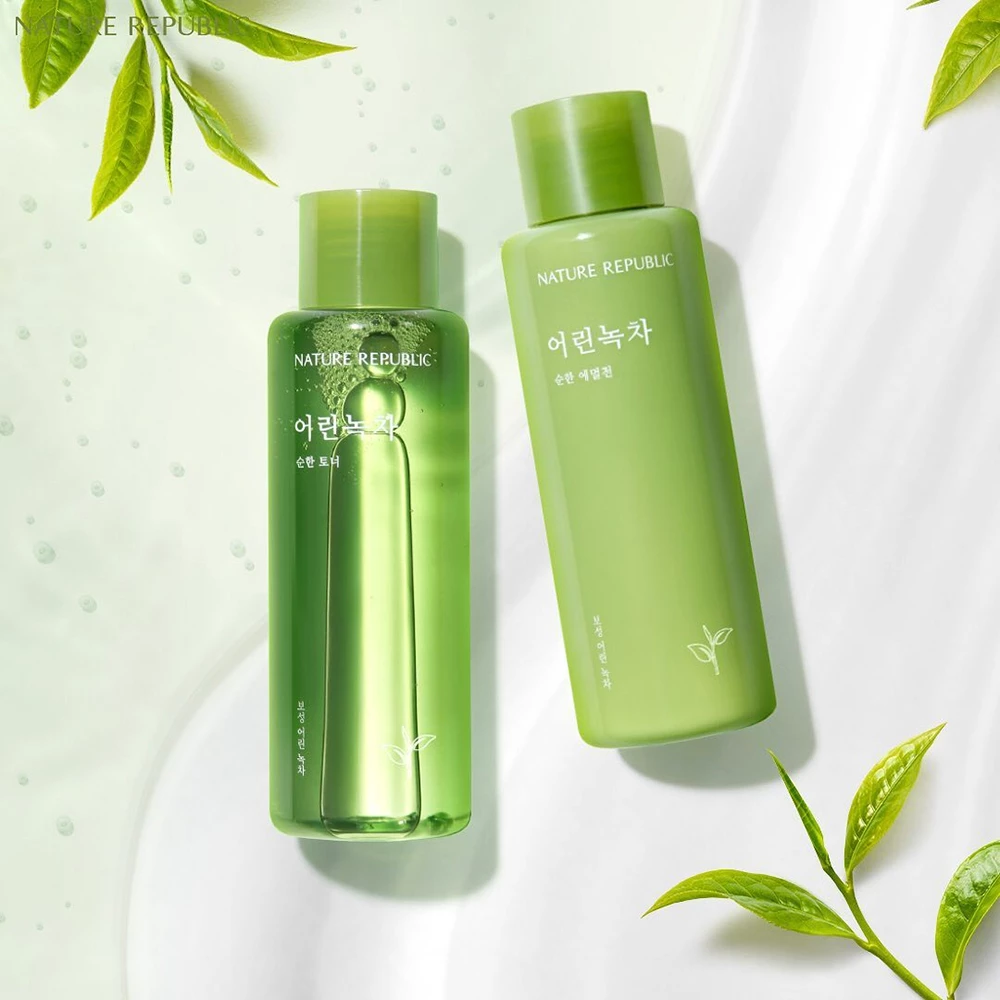 Nature Republic Mild Green Tea – Toner de Față Hidratant cu Extract de Ceai Verde, 155 ml