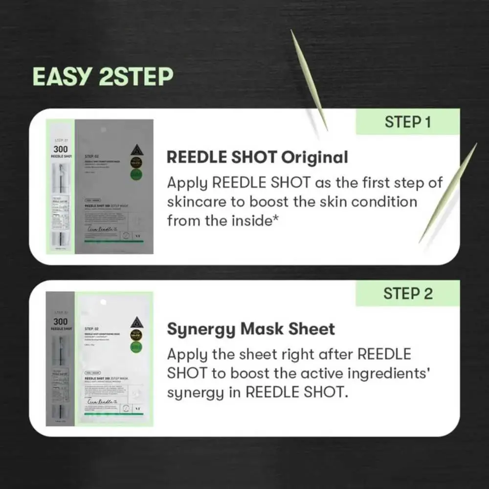VT COSMETICS Reedle Shot 300 Masca de fata 2 pasi - Hidratare intensiva si Luminozitate profunda, 1,5 gr