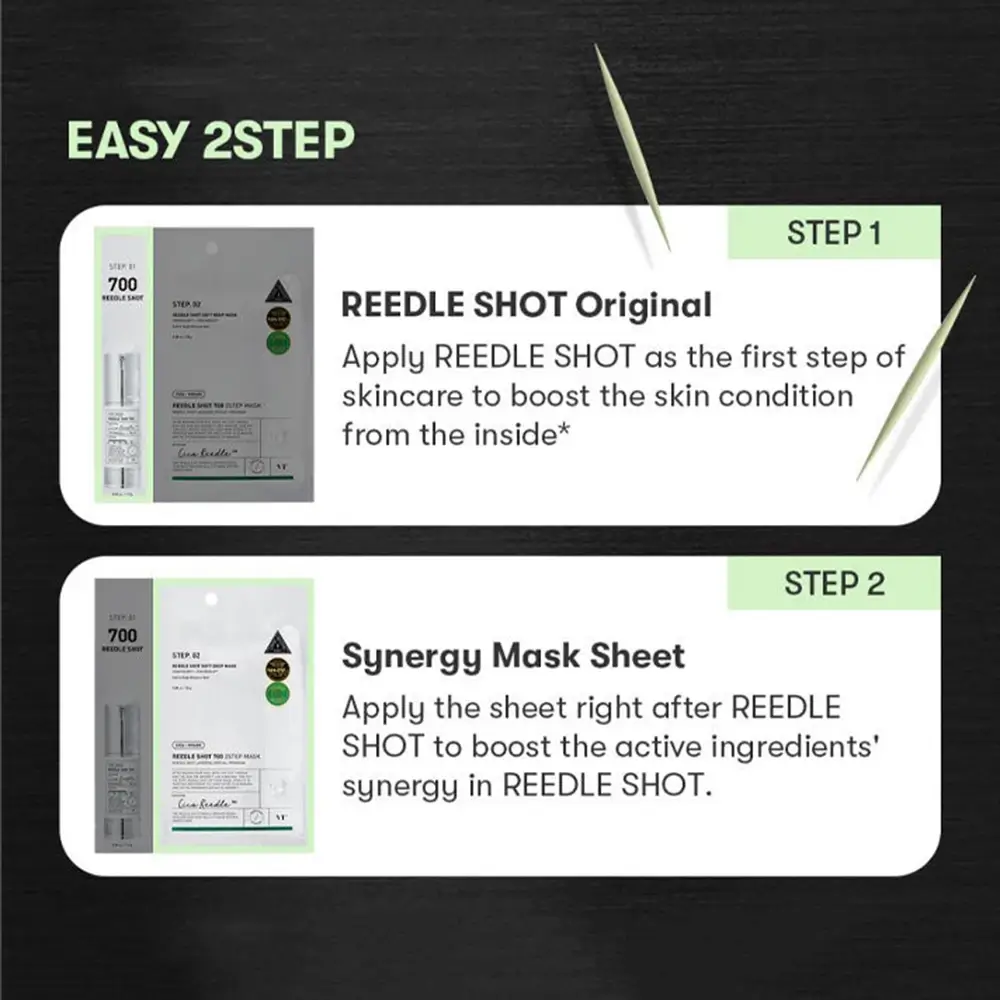 VT Cosmetics Reedle Shot 700 Masca de fata 2 pasi - Hidratare intensa si anti-rid, 1,5 gr