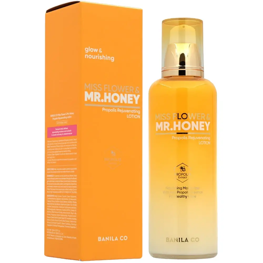 BANILA CO Miss Flower and Mr. Honey Lotiune de Fata cu Propolis - Hidratare si Nutritie Intensa, 150 ml