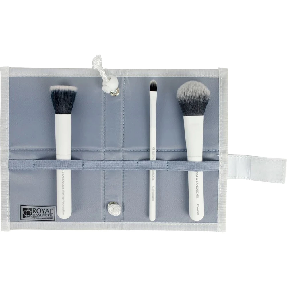 ROYAL AND LANGNICKEL Moda Complexion Perfection Set Pensule Machiaj ALB - finisare perfecta si acoperire impecabila, 4 piese