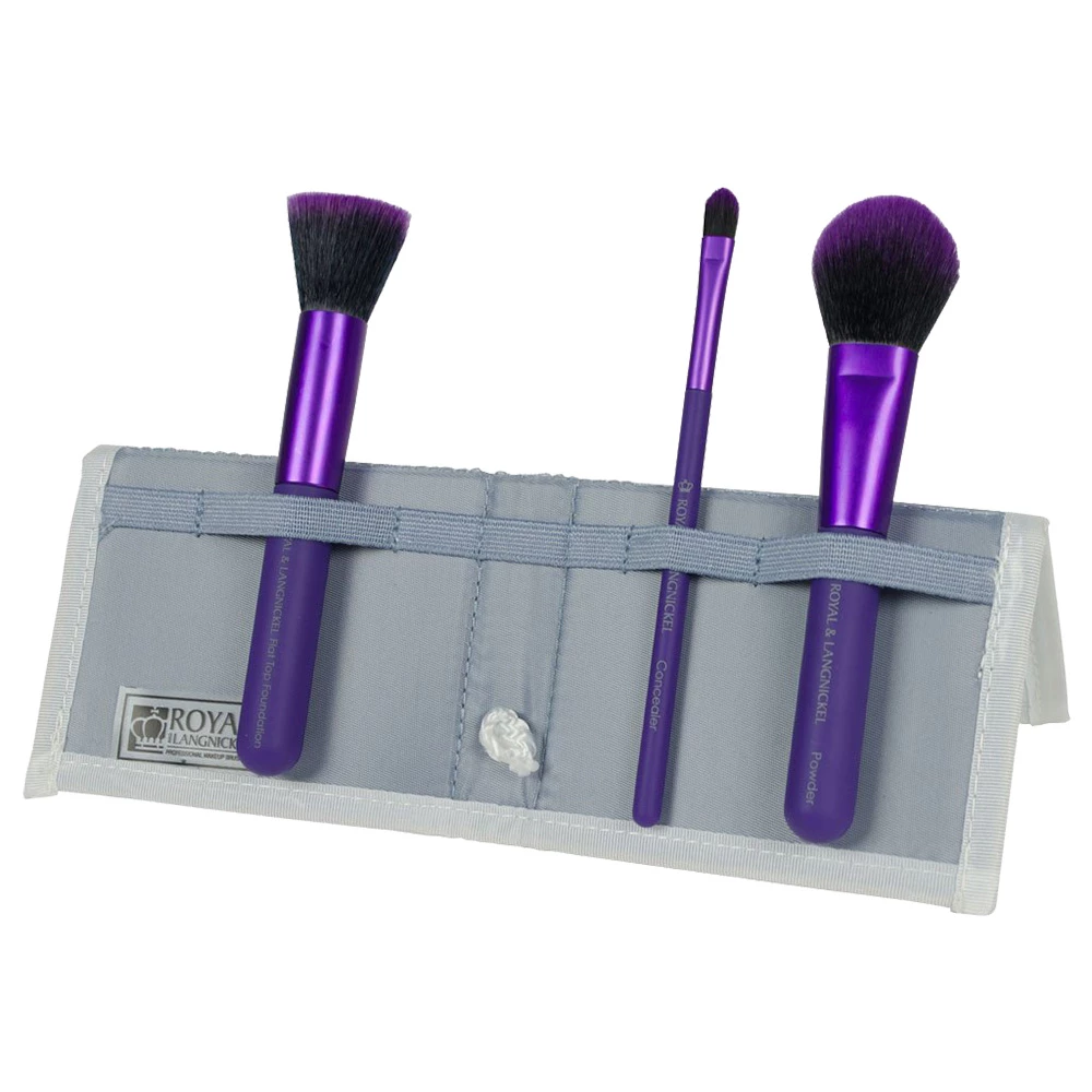 ROYAL AND LANGNICKEL Moda Complexion Perfection Set Pensule Machiaj Mov - Aplicare Profesionala si Machiaj Perfect, 4 Piese
