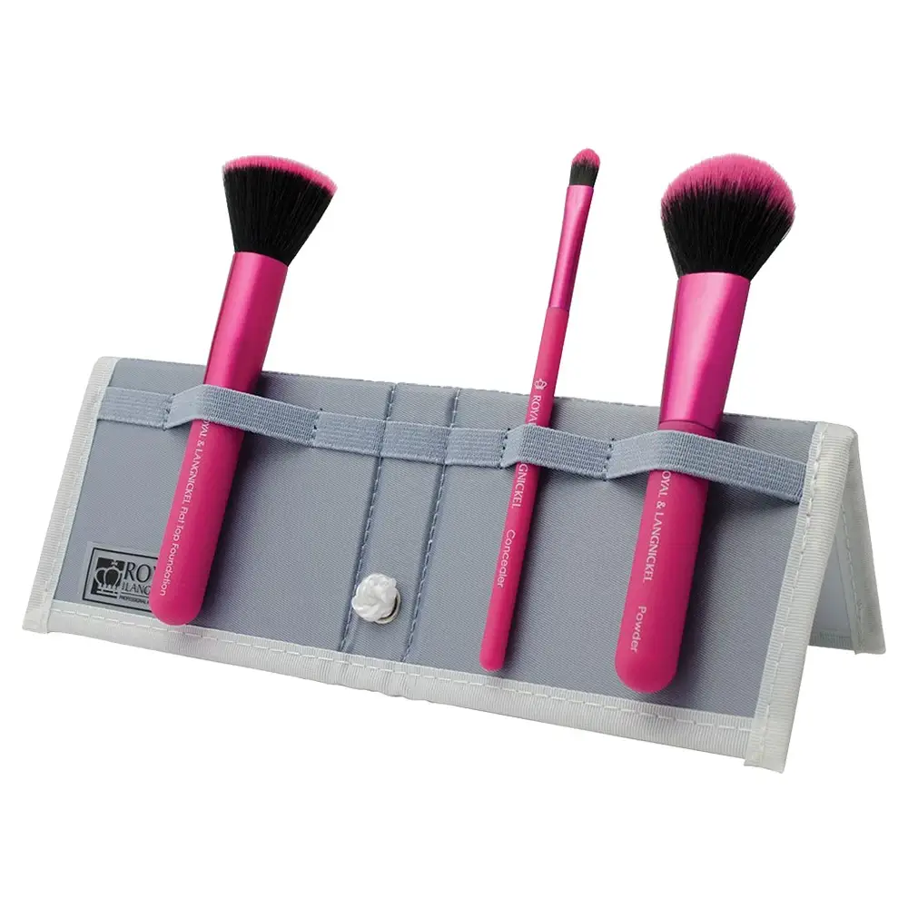ROYAL AND LANGNICKEL Moda Complexion Perfection Set Pensule 4 Piese Roz - Pensule Machiaj Profesionale pentru Ten Perfect, Aplicare Usoara si Rapida, 100% Vegan, 1 set