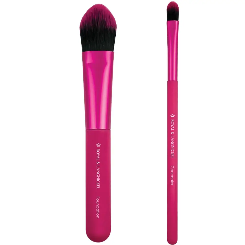 ROYAL AND LANGNICKEL Moda Ezglam Set Pensule Machiaj Ten Perfect Complexion - Acoperire Uniforma si Aplicare Profesionala, 2 piese