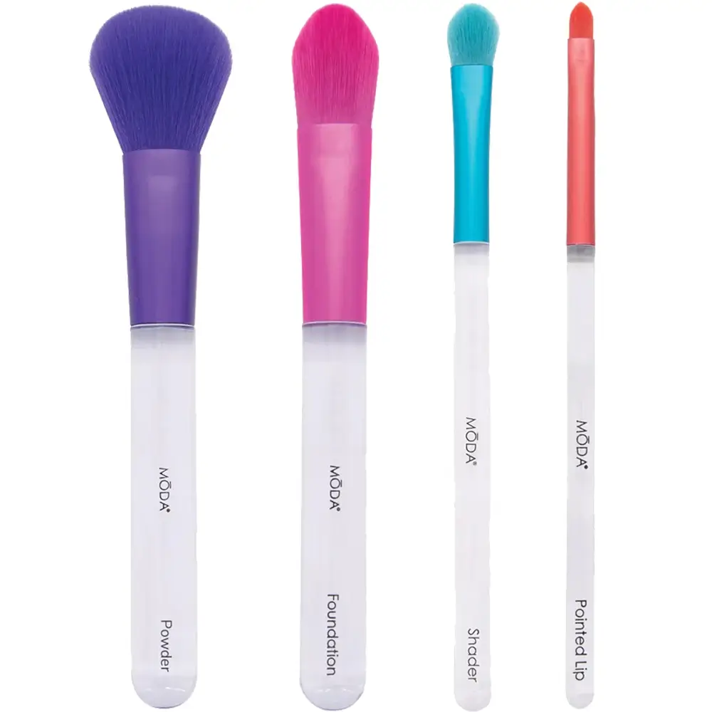 ROYAL AND LANGNICKEL MODA Next Gen Set Pensule Machiaj Profesional Full Face 4 Piese - Aplicare Uniforma si Precizie pentru Pudra, Fond de Ten, Ochi si Buze, 150 g