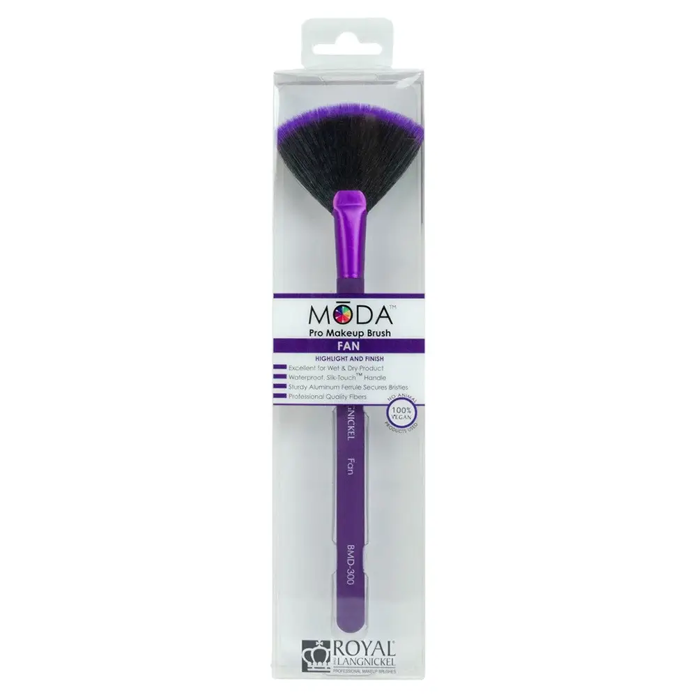 ROYAL AND LANGNICKEL Moda Pensula pentru iluminator Glow Expert - Pensula vegana pentru stralucire si contur precis, 1 buc
