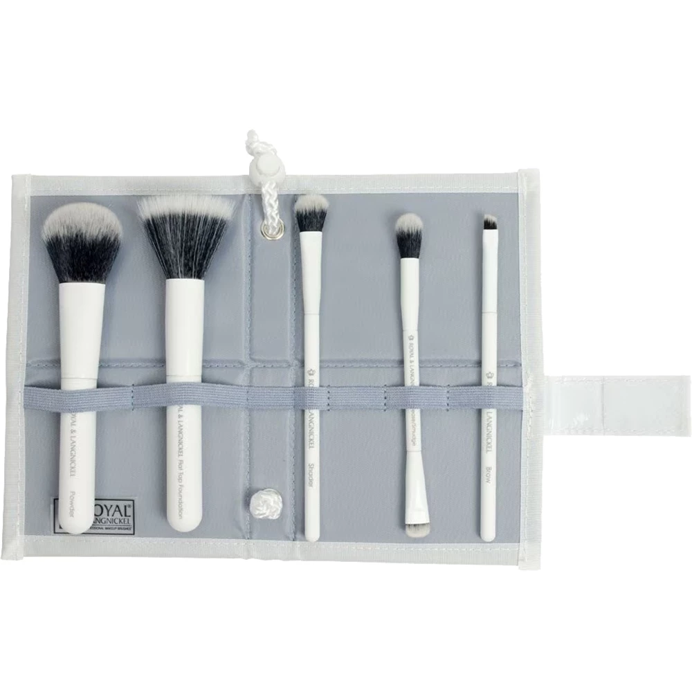 ROYAL AND LANGNICKEL Moda Perfect Mineral Set Pensule Machiaj Alb - Pensule Machiaj Profesionale, Aplicare precisa si Versatila, 6 piese
