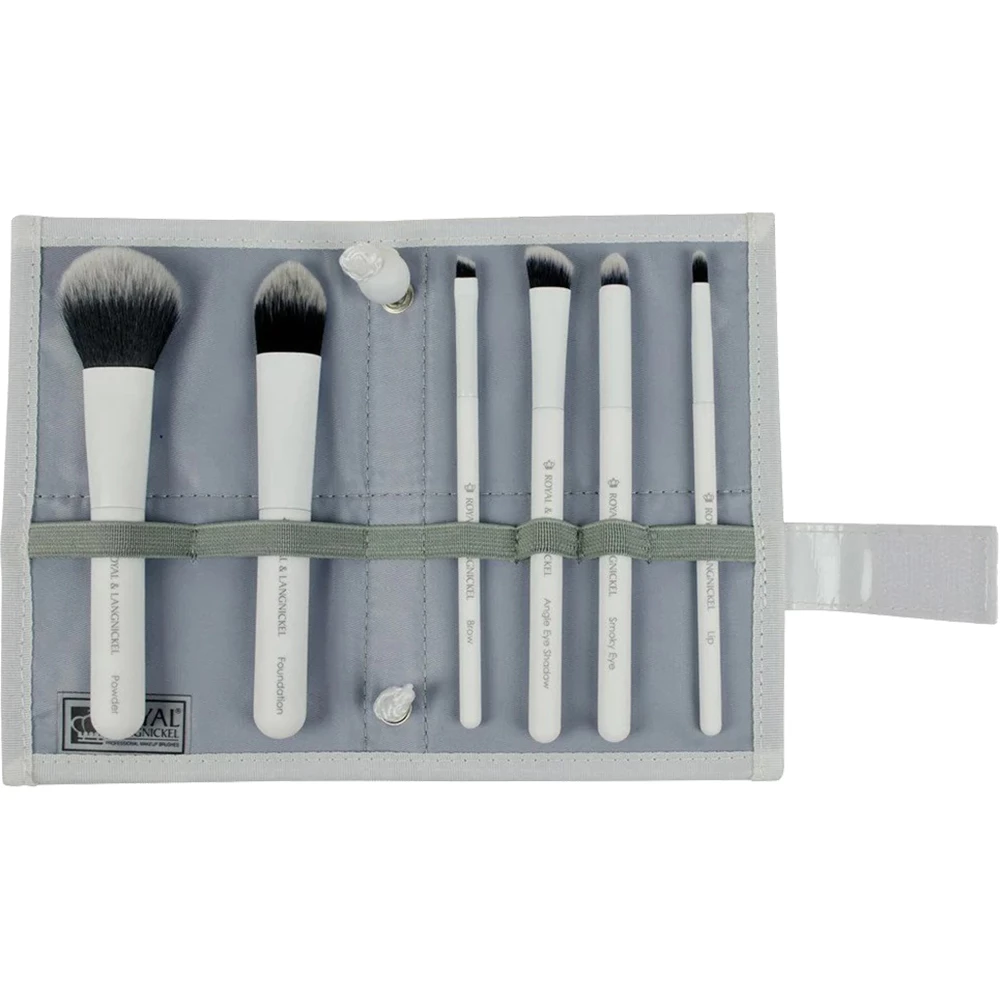 ROYAL AND LANGNICKEL MODA Set Pensule Machiaj Total Face Alb - Aplicare Uniforma si Precisa, Vegan, 7 piese