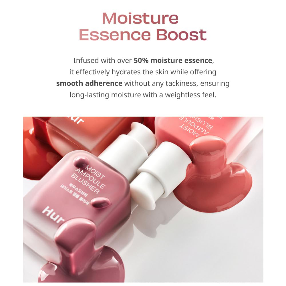 HOUSE OF HUR Moist Ampoule Blusher - fard de obraz lichid cu textura usoara tip ser, care contribuie la obtinerea unui plus natural de culoare si luminozitate si la metinerea confortului pielii - 20 ml - 05 Peach Coral