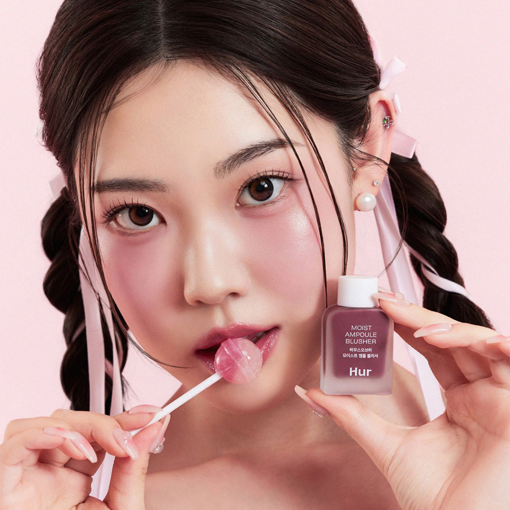 HOUSE OF HUR Moist Ampoule Blusher Mini - fard de obraz lichid cu textura usoara tip ser, care ofera pielii un plus natural de culoare si luminozitate si se estompeaza usor pentru un finisaj neted si natural - 10 ml - 08 Berry Purple