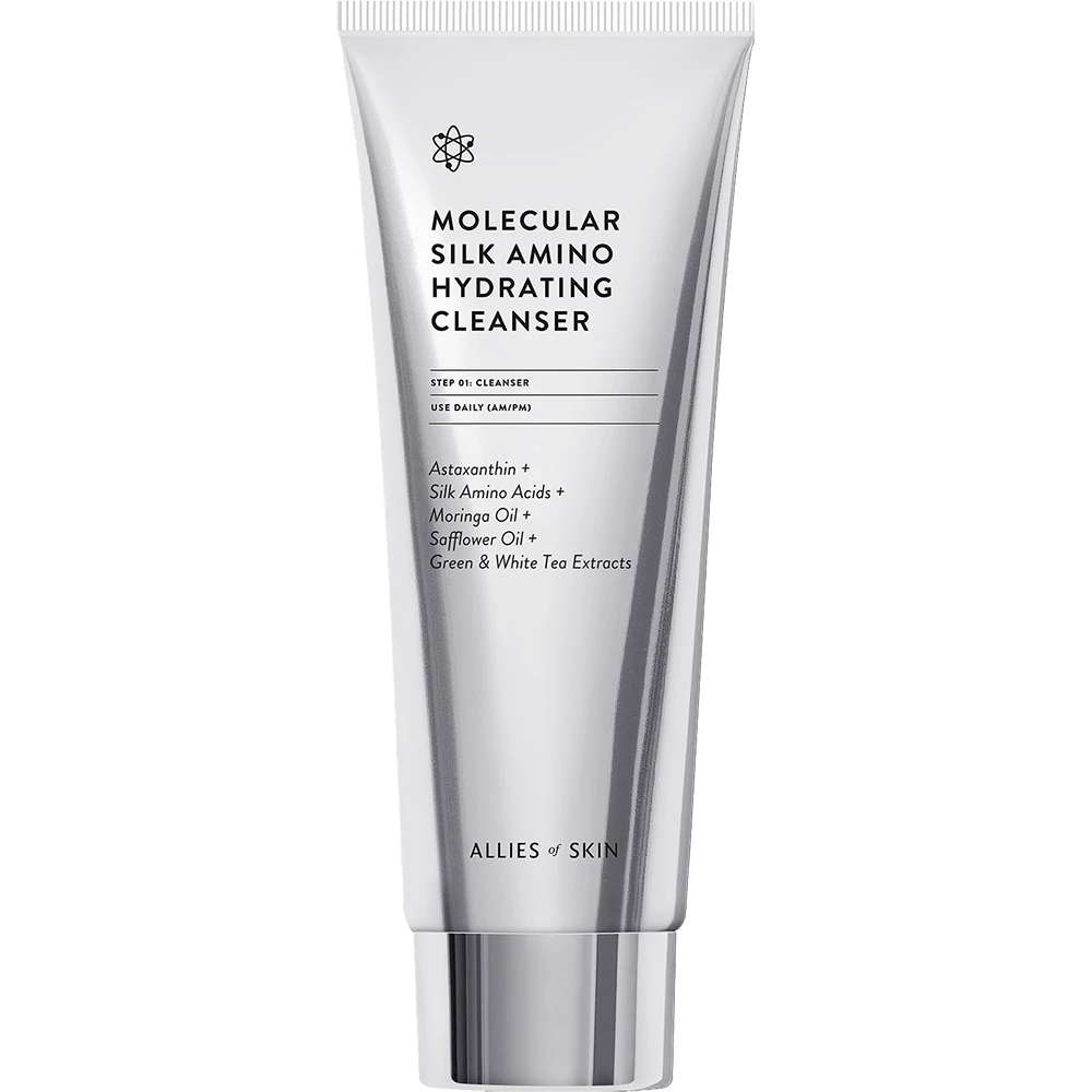Allies of Skin Molecular Silk Amino – Gel de Curățare Hidratant, 25 ml | Curățare Delicată și Hidratare Profundă