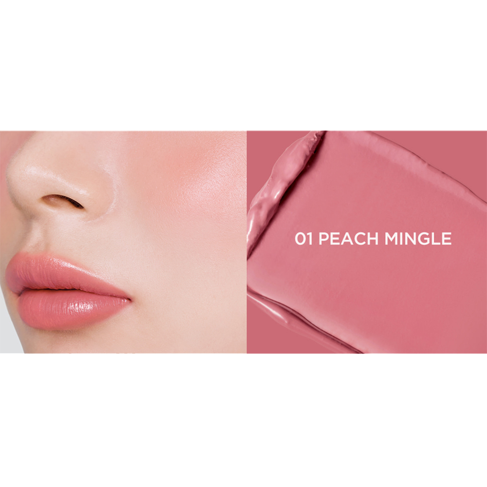 TIRTIR Mood Glider Lip and Blush Stick, 01 Peach Mingle, 3.8 gr - nuantator pentru buze pentru buze, obraji si pleoape, cu intensitate ajustabila prin aplicari succesive si textura usor de aplicat si estompat
