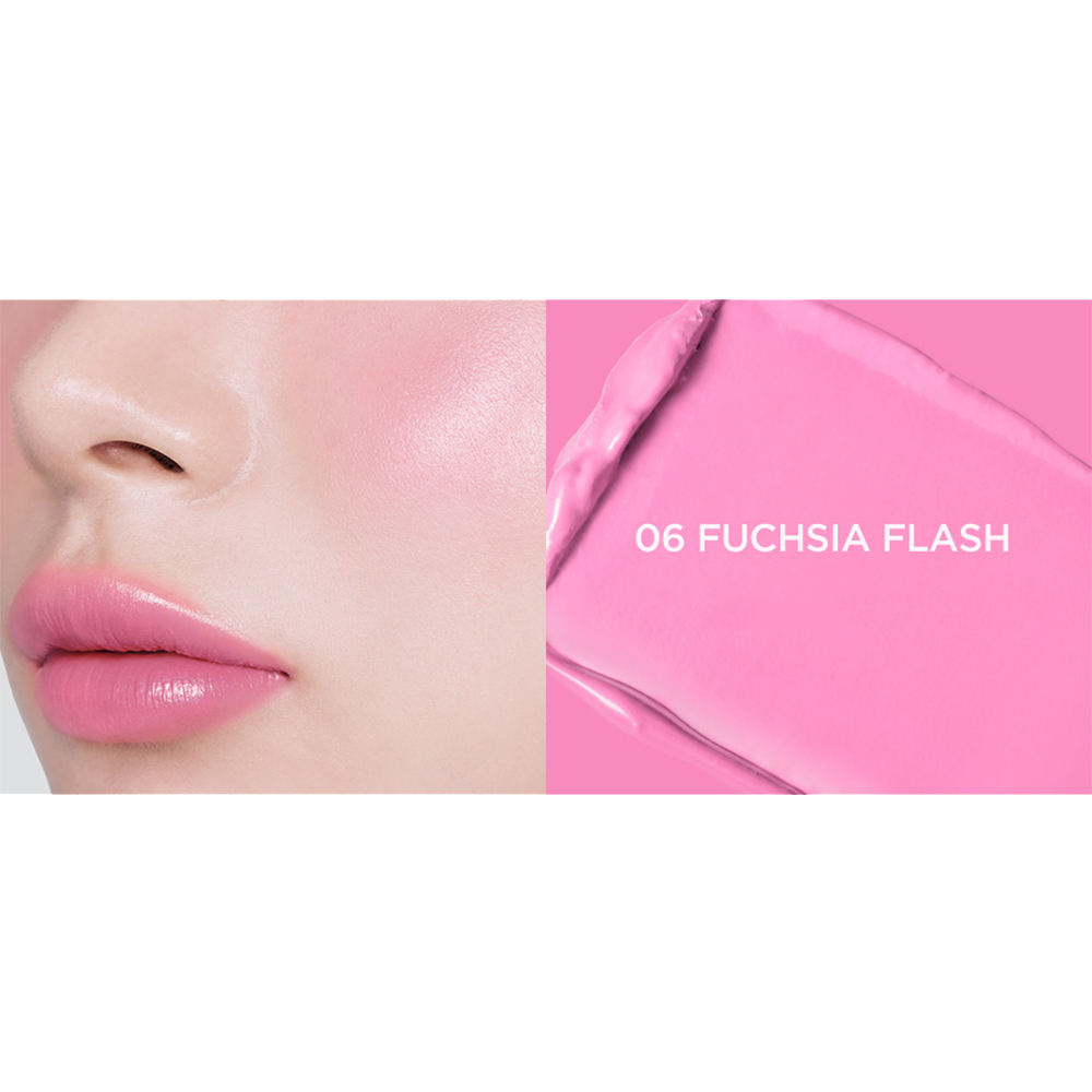TIRTIR Mood Glider Lip and Blush Stick, 06 Fuchsia Flash, 3.8 gr - nuantator pentru buze pentru utilizare pe buze, obraji si pleoape, cu intensitate ajustabila prin aplicari succesive